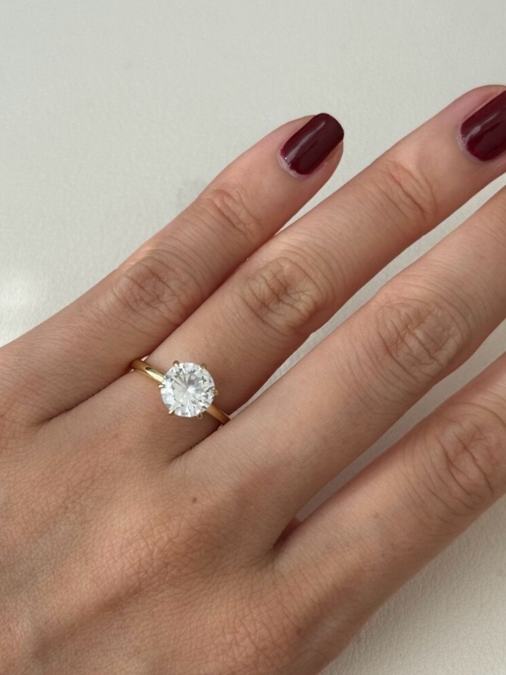 2K Simulated Diamond in 14k gold band size 5.5